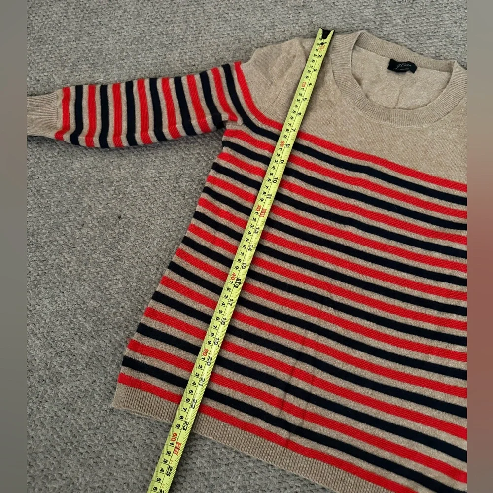 J. Crew Everyday 100% Cashmere Striped Crewneck Sweater Women’s Size XS EUC